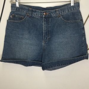 High Sierra medium wash blue denim cuffed shorts